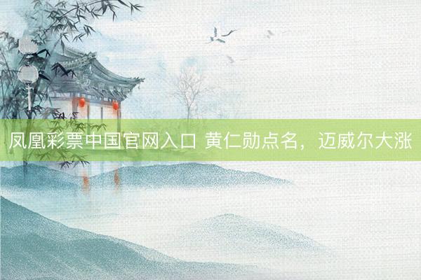凤凰彩票中国官网入口 黄仁勋点名,迈威尔大涨