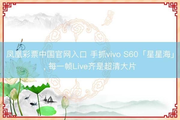 凤凰彩票中国官网入口 手抓vivo S60「星星海」， 每一帧Live齐是超清大片
