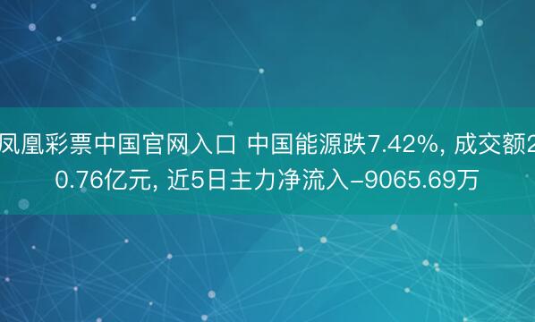 凤凰彩票中国官网入口 中国能源跌7.42%， 成交额20.76亿元， 近5日主力净流入-9065.69万