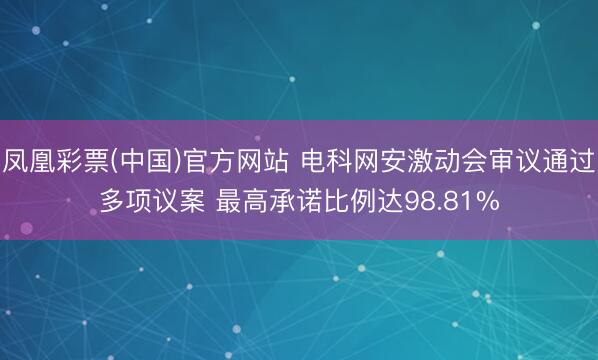 凤凰彩票(中国)官方网站 电科网安激动会审议通过多项议案 最高承诺比例达98.81%